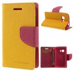 Goospery - Samsung Galaxy Young 2 Hülle - Handy Bookcover - Fancy Diary Series - gelb/pink