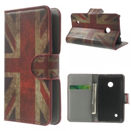 Nokia Lumia 530 Leder Case mit Union Jack Flagge retro-style