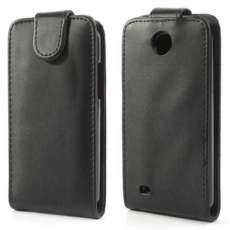 HTC Desire 300 Magnetisches Leder Case vertikal - schwarz