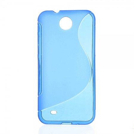 HTC Desire 300 Elastisches Plastik Case S-Curve - blau