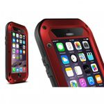 iPhone 6 Plus/6S Plus LOVE MEI Ultrarobustes Metall, Silikon und gehärtetes Glas Case - rot