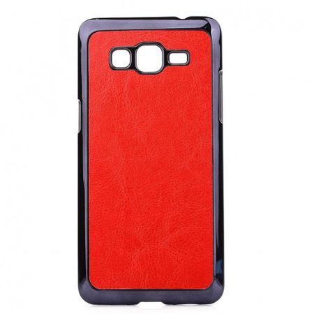 Samsung Galaxy A5 Hart Plastik Case mit lederartiger Oberfläche - rot