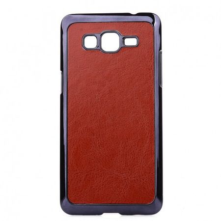 Samsung Galaxy A5 Hart Plastik Case mit lederartiger Oberfläche - braun