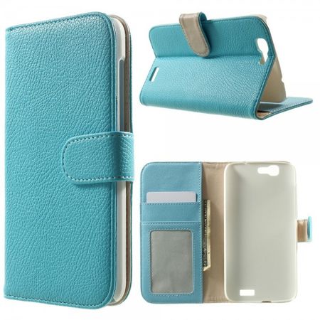 Huawei Ascend G7 Leder Case mit Litchitextur - hellblau