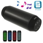 Bluetooth Lautsprecher mit LED Licht - integriertes Mikrofon und TF Speicherkartenslot - schwarz