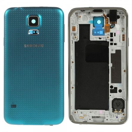 Samsung Galaxy S5 OEM Ersatz Mittelplatte inklusive Backcover - blau