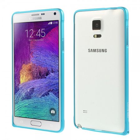 Samsung Galaxy Note 4 LOVE MEI Metall Bumper Curved - hellblau