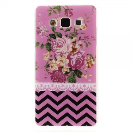 Samsung Galaxy A5 Elastisches Plastik Case mit Blumenstrauss und Muster