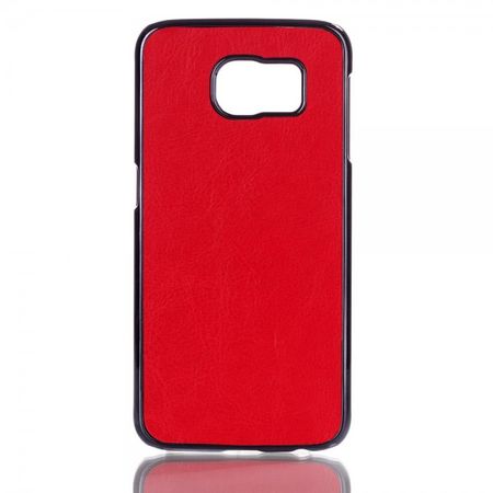 Samsung Galaxy S6 Plastik Case mit lederartiger Oberfläche - rot