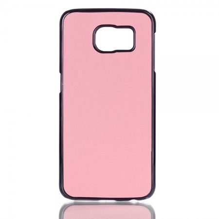 Samsung Galaxy S6 Plastik Case mit lederartiger Oberfläche - pink