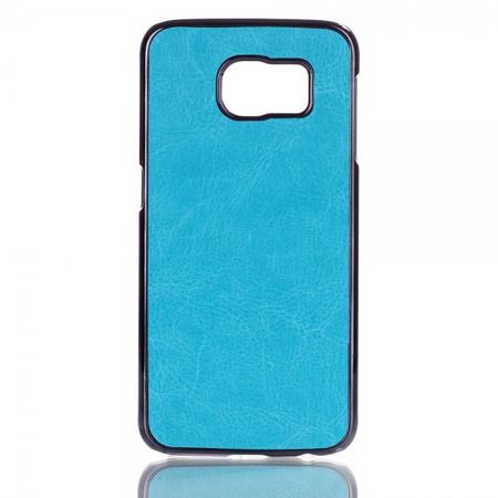 Samsung Galaxy S6 Plastik Case mit lederartiger Oberfläche - blau