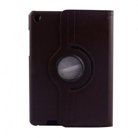 Xiaomi MiPad Rotierbares Leder Flip Case mit Litchimuster und Standfunktion - kaffeefarben