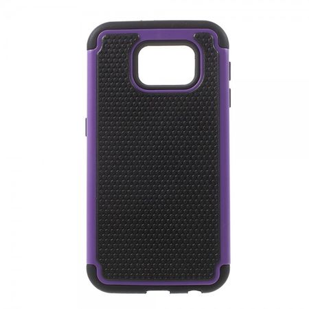 Samsung Galaxy S6 Elastisches Plastik und Silikon Case mit markanter Oberfläche - purpur