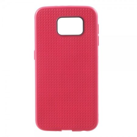 Samsung Galaxy S6 Elastisches Plastik Case mit Gittermuster - rosa