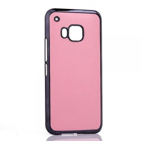 HTC One (M9) Hart Plastik Case mit lederartiger Oberfläche - pink