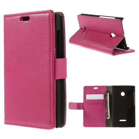 Microsoft Lumia 532/532 Dual Leder Case mit Litchimuster - rosa