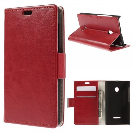 Microsoft Lumia 532/532 Dual Crazy Horse Leder Case - rot