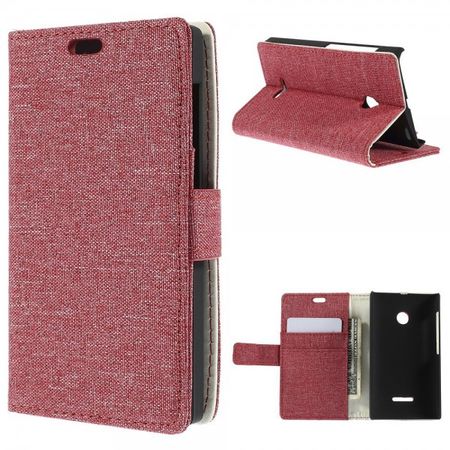 Microsoft Lumia 532/532 Dual Leder Case mit Leinentextur - rot