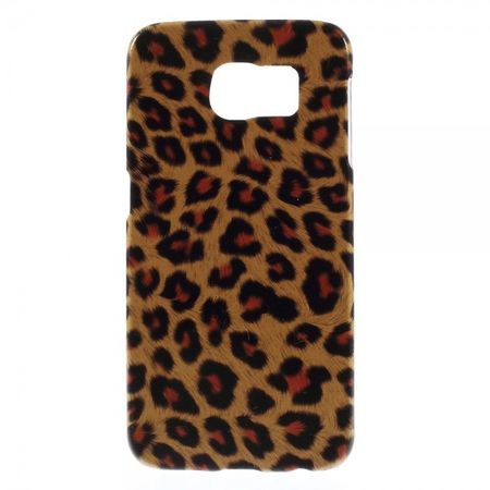 Samsung Galaxy S6 Hart Plastik Case mit Leopardmuster - braun