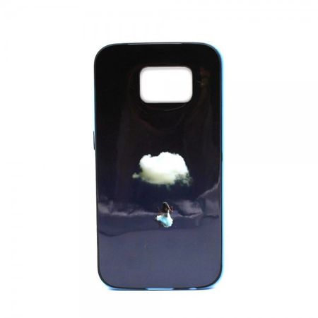 Samsung Galaxy S6 Hart Plastik Case mit farbigem Rahmen und Wolke