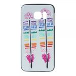 Galaxy S6 Edge Hart Plastik Case mit farbigen Federn