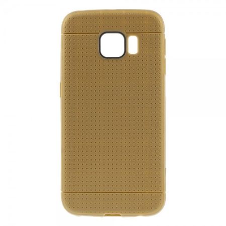 Galaxy S6 Edge Elastisches Plastik Case mit Gittermuster - braun