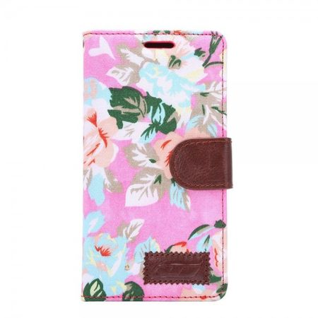 Sony Xperia Z4 Leder Case mit schönen Blumen - pink