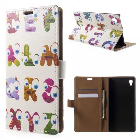 Sony Xperia Z4 Leder Case mit Buchstabenfiguren