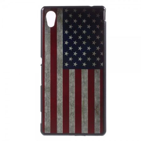 Sony Xperia Z4 Hart Plastik Case mit USA Flagge retro-style