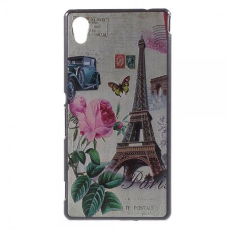 Sony Xperia Z4 Hart Plastik Case mit Eiffelturm und Blumen