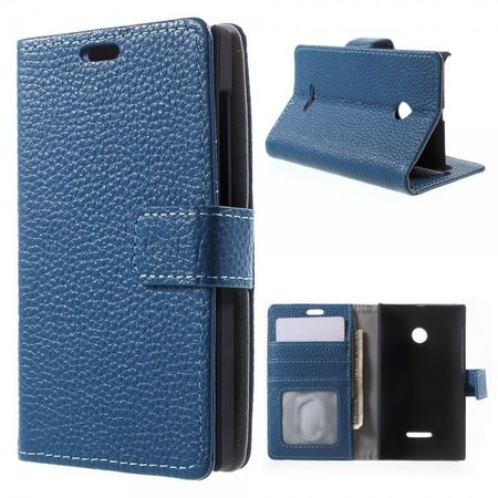 Microsoft Lumia 532/532 Dual Echtleder Case mit Kreditkartenschlitz - blau