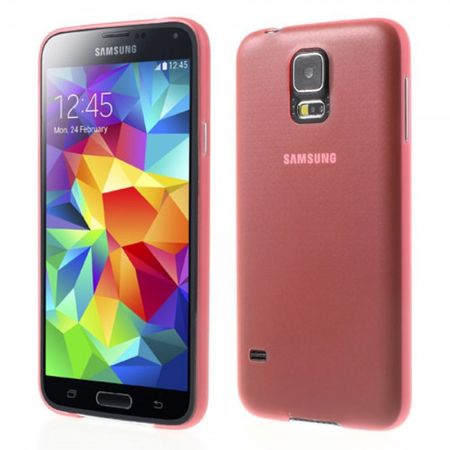 Samsung Galaxy S5 Ultradünnes (0.3mm), mattes Plastik Case - rot