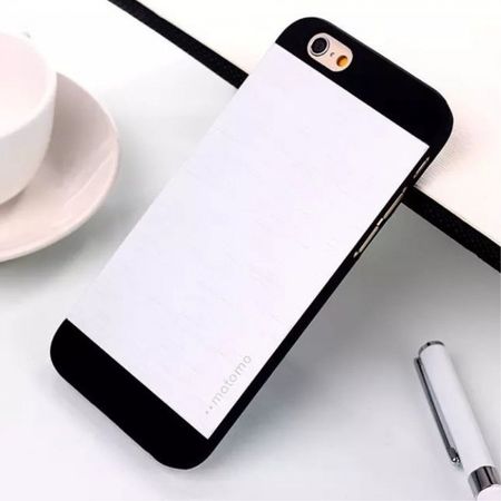 iPhone 6 Plus/6S Plus Motomo Hart Plastik Case im Aluminium Look - weiss