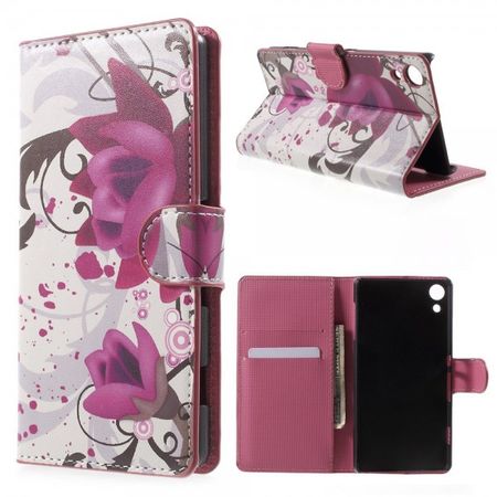 Sony Xperia Z4 Leder Case mit Lotus Blumen