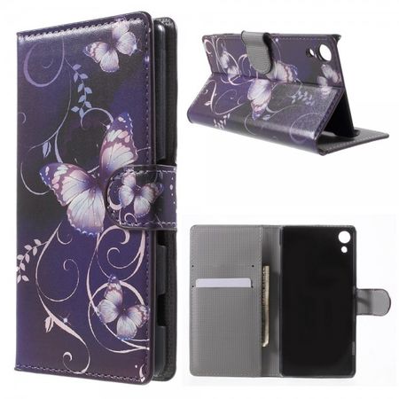 Sony Xperia Z4 Leder Case mit eleganten Schmetterlingen