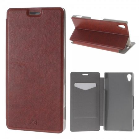 Sony Xperia Z4 Crazy Horse Leder Case mit Kreditkartenslots - braun