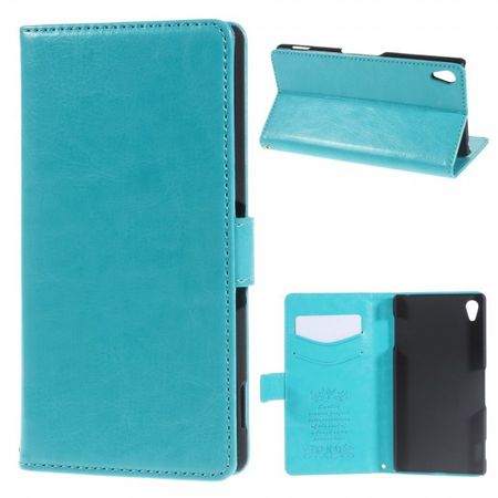 Sony Xperia Z4 Leicht glänzendes Leder Case mit Standfunktion - blau