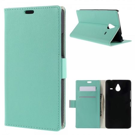 Microsoft Lumia 640 XL/640 XL Dual Leder Case mit Litchitextur - cyan