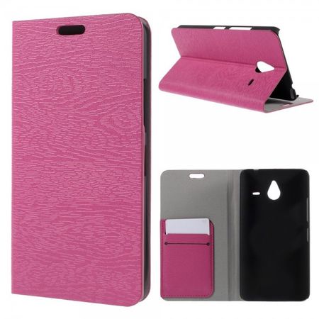 Microsoft Lumia 640 XL/640 XL Dual Leder Case mit Holzmuster - rosa