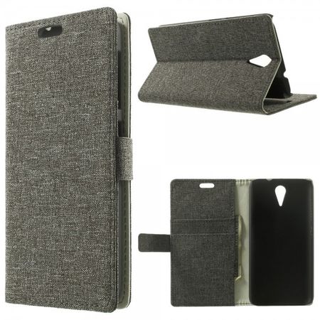 HTC Desire 620/820 Mini Magnetisches Leder Case mit stoffartiger Oberfläche - braun