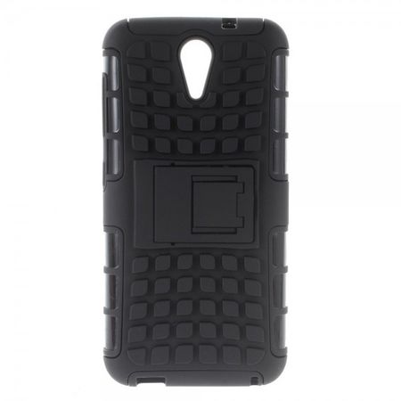 HTC Desire 620/820 Mini Robustes Hart Plastik Case mit Standfunktion - schwarz