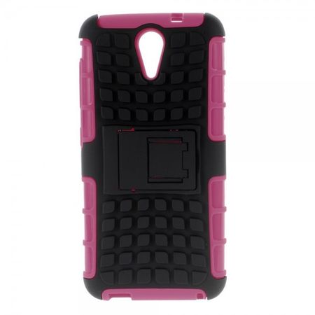 HTC Desire 620/820 Mini Robustes Hart Plastik Case mit Standfunktion - rosa