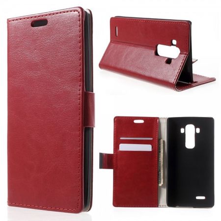 LG G4 Crazy Horse Leder Flip Case mit Standfunktion - rot