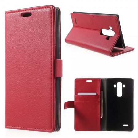 LG G4 Schickes Leder Case mit Litchitextur und Kreditkartenslots - rot