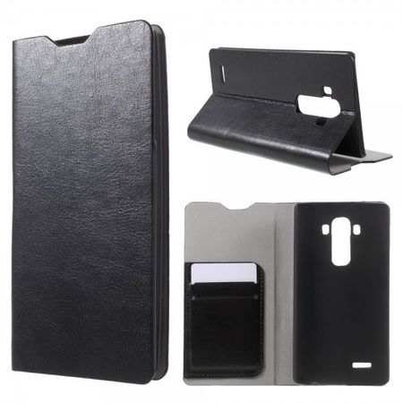 LG G4 Elegantes Crazy Horse Leder Case mit Standfunktion - schwarz