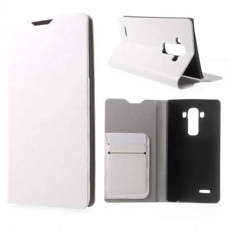 LG G4 Elegantes Crazy Horse Leder Case mit Standfunktion - weiss