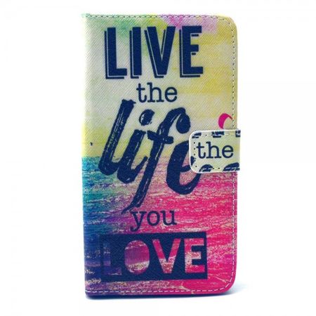 LG G4 Leder Case mit Schriftzug Live the life you love