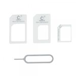 4 in 1 SIM Karten Adapter mit Auswurf Stift - weiss