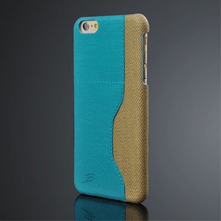 iPhone 6 Plus/6S Plus Kontrastreiches Plastik Case mit Kreditkartenslot - blau