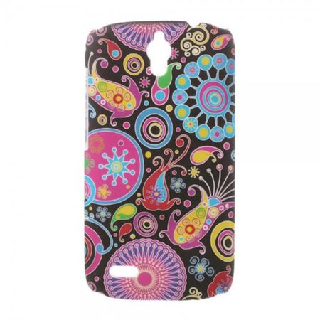 Huawei Ascend G610 Hart Plastik Case mit farbenfrohem Muster - schwarz